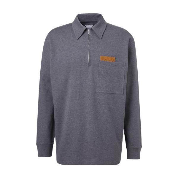 Burberry TB Argyle Leather Collar Half-Zip Long-Sleeve Polo Shirt 250903