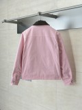 Louis Vuitton 25FW New Khaki Coat with Pink Collar Jacket 250903