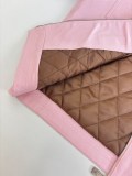 Louis Vuitton 25FW New Khaki Coat with Pink Collar Jacket 250903