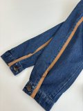 Miu Miu 24SS Washed Denim and Leather Zip Jacket 250903