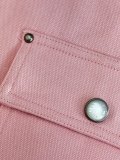 Louis Vuitton 25FW New Khaki Coat with Pink Collar Jacket 250903