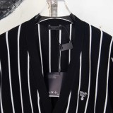 Prada Striped Jacquard Embroidered Cardigan Sweater 250909