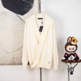 Louis Vuitton Hand-Stitched Micro Logo Wool Cardigan Sweater250909