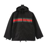 Gucci Web Stripe Hooded Trench Coat 2509017