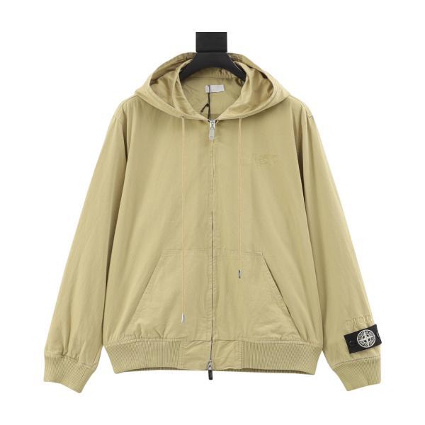 Dior x Stone Island Embroidered Letter Hooded Windbreaker Coat 2509017