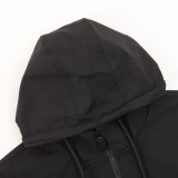 Prada Letter Logo Half-Zip Hooded Anorak Coat 2509017