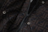 Fendi All-Over Tonal FF Jacquard Hooded Down Jacket with Logo Tape 2509023