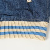 Celine Washed Denim Panel Varsity Jacket 251015