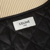 Celine Washed Denim Panel Varsity Jacket 251015