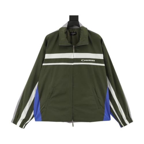 Balenciaga Two-Tone Color-Block Letter Embroidery Windbreaker Coat 251015