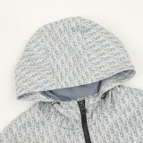 Dior All-Over Print Washed Jacquard Zip Windbreaker Coat 251015