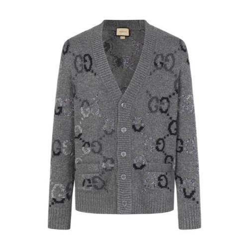 Gucci Double G Gradient All-Over Print Knit Cardigan Sweater 251015