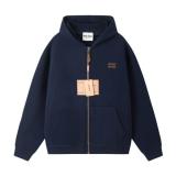Miu Miu 24FW Small Embroidered Logo Air Cotton Zip Jacket 251015