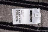 Miu Miu Small Embroidered Logo Striped Knit Jacket 251015