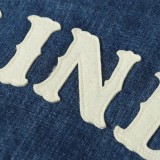 Celine Washed Denim Panel Varsity Jacket 251015