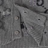 Gucci Double G Gradient All-Over Print Knit Cardigan Sweater 251015