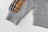Burberry Check Panel Leather Logo Patch Hooded Sweatshirt 251015