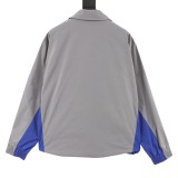 Balenciaga Two-Tone Color-Block Letter Embroidery Windbreaker Coat 251015