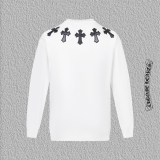 Chrome Hearts Leather Patch Cross Embroidery Crewneck Sweatshirt 251023