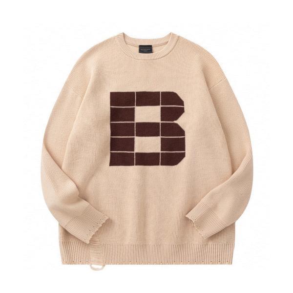 Balenciaga New Classic Jacquard Distressed Wool Sweater 251023