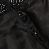 Louis Vuitton Rhinestone Silk Waistband Varsity Jacket 251023
