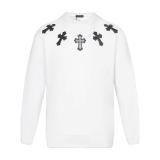 Chrome Hearts Leather Patch Cross Embroidery Crewneck Sweatshirt 251023