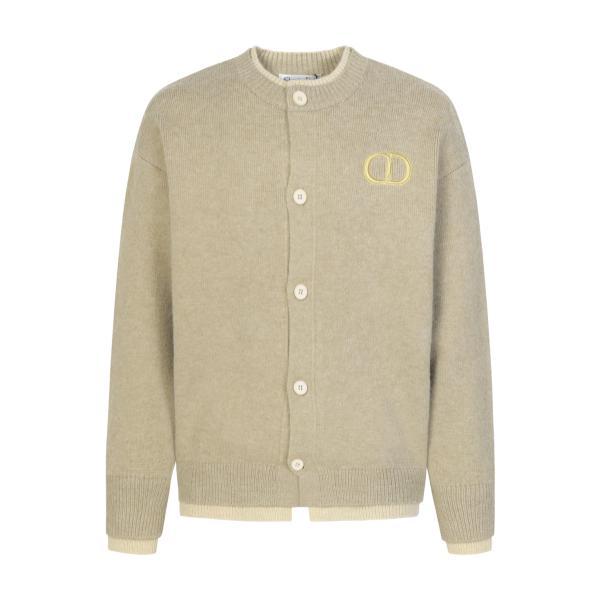 Dior Letter Micro Logo Embroidery Crewneck Knit Shirt 251029