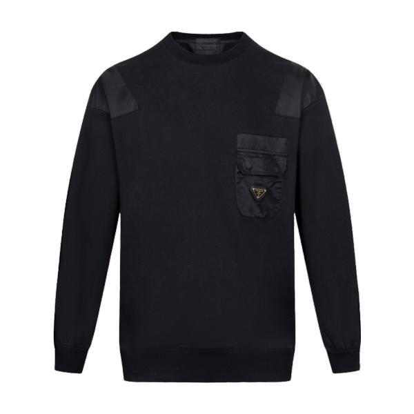 Prada Pocket Triangle Logo Patch Crewneck Sweatshirt 251029