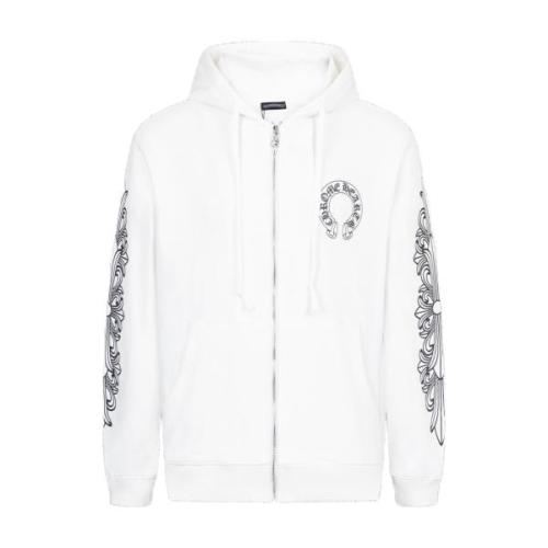 Chrome Hearts Horseshoe Cross Print Drawstring Hooded Jacket 251029