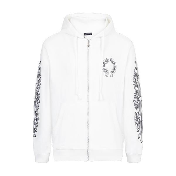 Chrome Hearts Horseshoe Cross Print Drawstring Hooded Jacket 251029