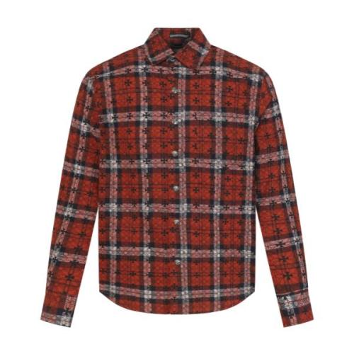Chrome Hearts Leather Patch Denim Shirt Jacket 251029