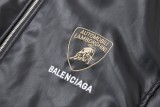 Balenciaga BLCG 25FW Lamborghini Co-branded Embroidery Varsity Leather Jacket 251106