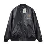 Balenciaga BLCG 25FW Lamborghini Co-branded Embroidery Varsity Leather Jacket 251106