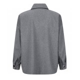 Prada 22FW Cashmere Triangle Logo Shirt Jacket (Gray) 251106