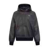 Prada 25 Spring/Summer Distressed Hooded Raglan Leather Jacket