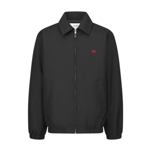 Celine Triomphe Embroidered Zip-Up Jacket (Black)
