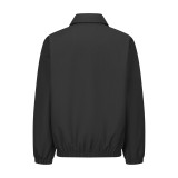 Celine Triomphe Embroidered Zip-Up Jacket (Black)