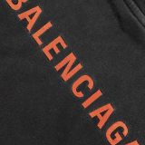 Balenciaga Embroidered Front and Back Logo Hooded Sweatshirt