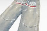 Balenciaga Exclusive Custom Graffiti Hand-Painted Heavy Washed Jeans 251119