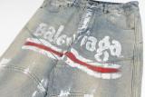 Balenciaga Exclusive Custom Graffiti Hand-Painted Heavy Washed Jeans 251119
