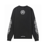 Chrome Hearts Crewneck Washed Print Long-Sleeve T-Shirt 251119