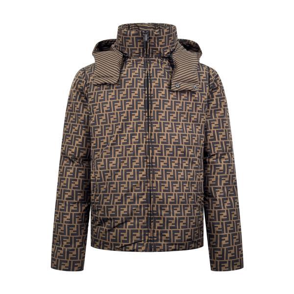 Fendi All-Over FF Print Reversible Down Jacket (Brown) 251119