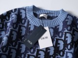 Dior Oblique Contrast Jacquard Wool Sweater 251119