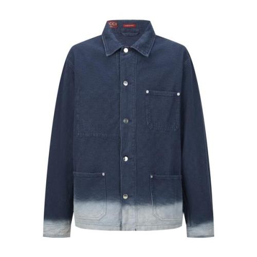 Gucci Tonal Jacquard Gradient Denim Jacket 251119