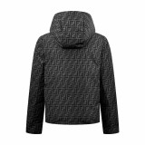Fendi All-Over FF Print Reversible Down Jacket (Gray) 251119