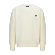 Prada Logo Embroidery Crewneck Sweater (Off-White) 251119