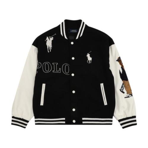 Ralph Lauren Horse Logo Embroidery Panel Varsity Jacket 251119