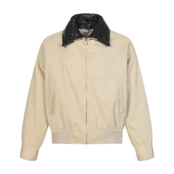 Bottega Veneta Woven Leather Collar Jacket 251126