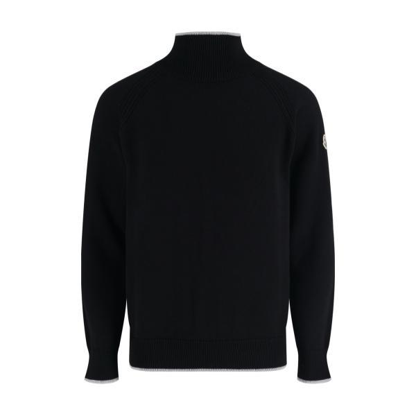 Moncler Logo High Neck Long Sleeve Sweater (Black) 251204