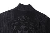 Versace Medusa Head Jacquard High-Neck Zip Knit Jacket
